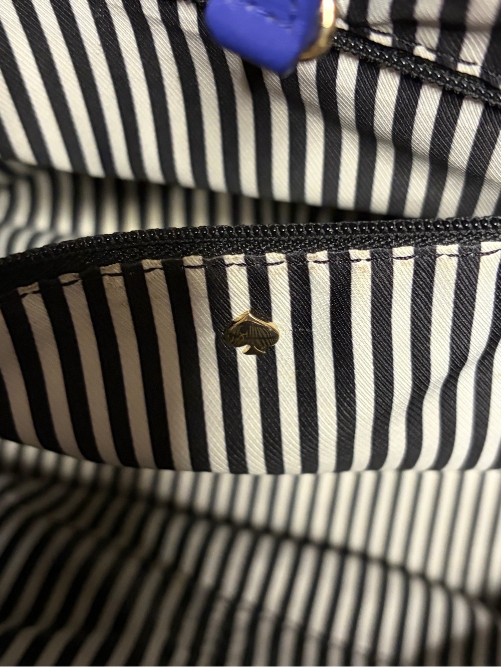 Kate Spade New York Straw Woven Tote Bag Blue Leather Trim Bow Accent - Picture 10 of 13